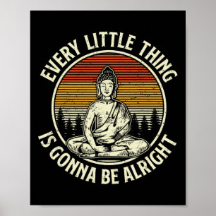 Retro Buddha Vintage Andligt Citat Buddhism Yogi Poster