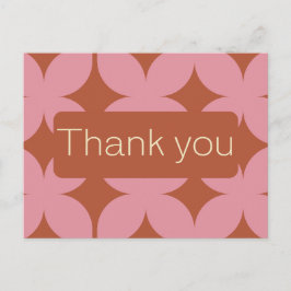 Retro Budget Rosa & Red Bröllop Tack Vykort