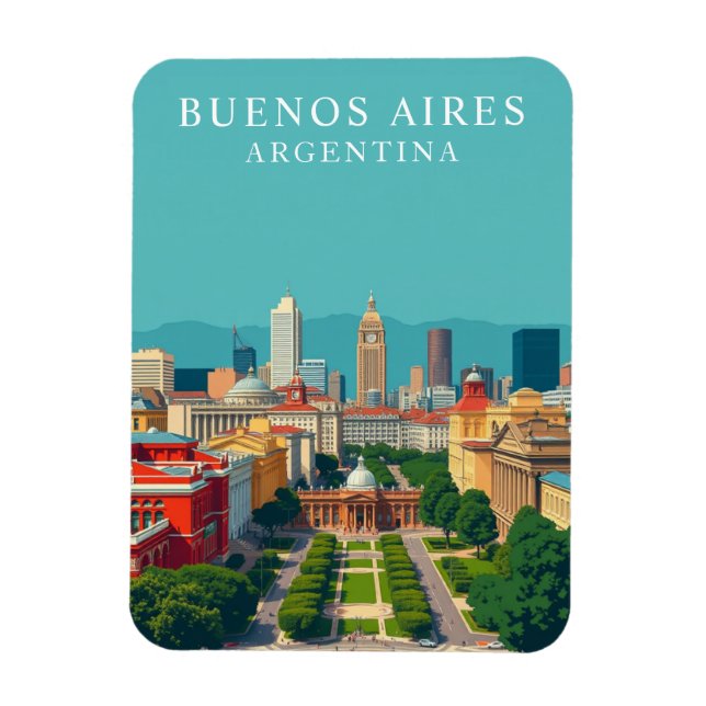 Retro Buenos Aires Argentina Travel Souvenir Magnet (Vertikal)