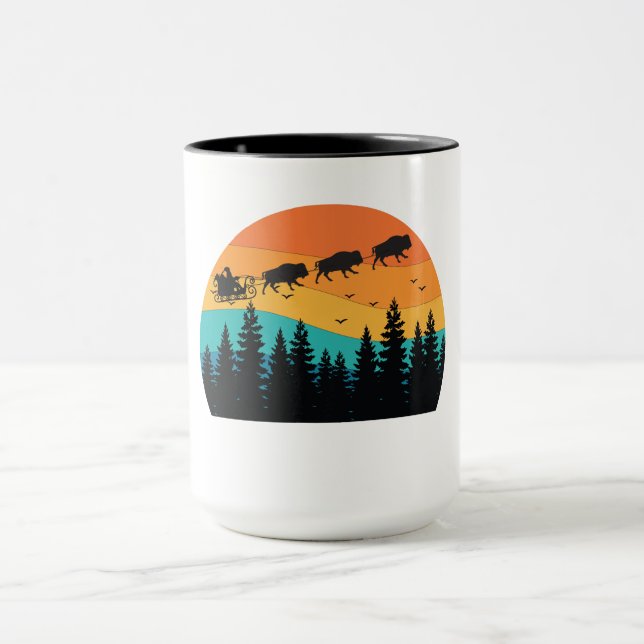 Retro Buffalo Bison nationalpark Mugg (Center)