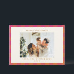 Retro Buffalo Play Tartan Mönster Rosa och Orange Julkort<br><div class="desc">Retro Buffalo Play Tartan Mönster Rosa och Orange Helgdag Card</div>