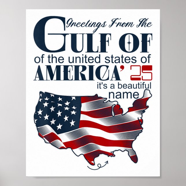 Retro Bukt i Förenta staterna, udda Bukt i Mexiko  Poster (Framsidan)
