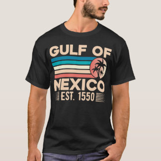 Retro Bukt i Mexiko Est 1550 Mexikanska Flagga T Shirt