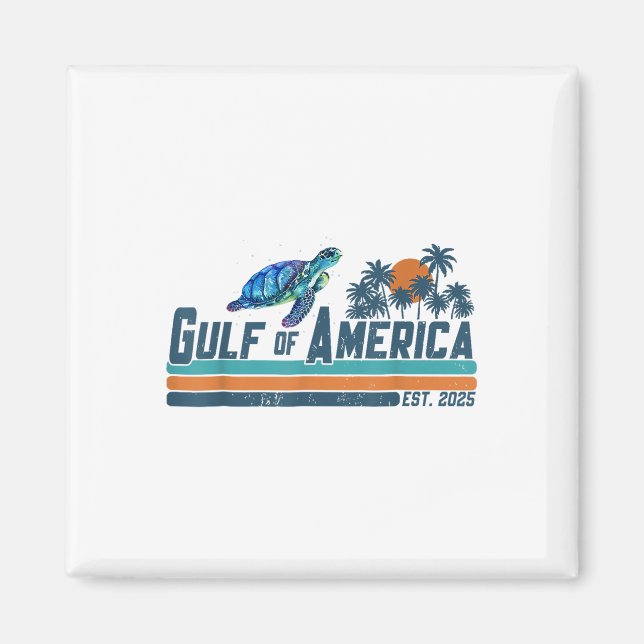 Retro Bukt i USA Est 2025 Turtle Bukt Mex Magnet (Framsidan)