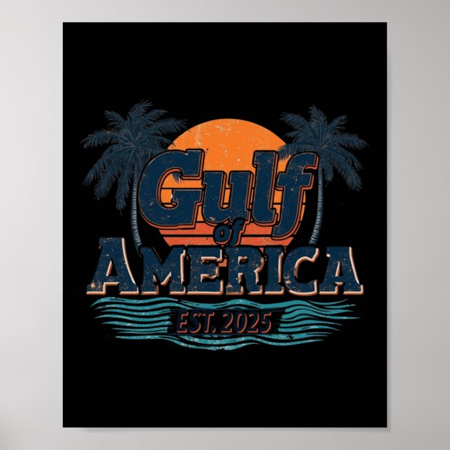 Retro Bukt of US America 2025 American Flagga Long Poster (Framsidan)