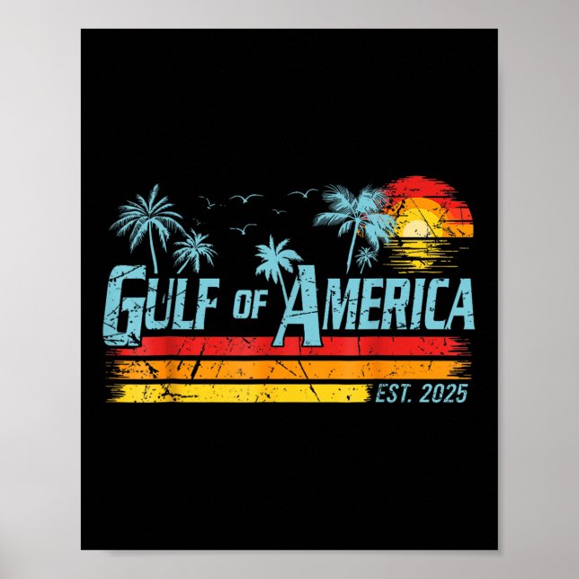 Retro Bukt of USA Amerika 2025 Amerikanska Flagga  Poster (Framsidan)