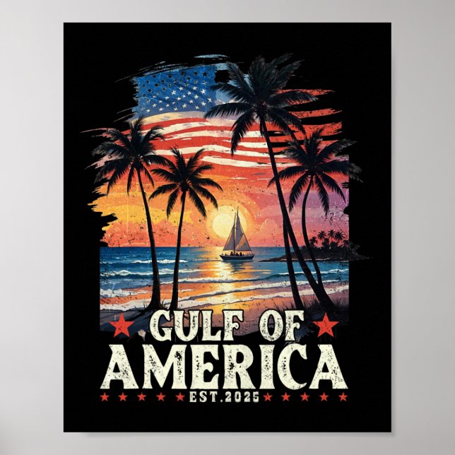 Retro Bukt of USA Amerika 2025 Amerikanska Flagga  Poster (Framsidan)