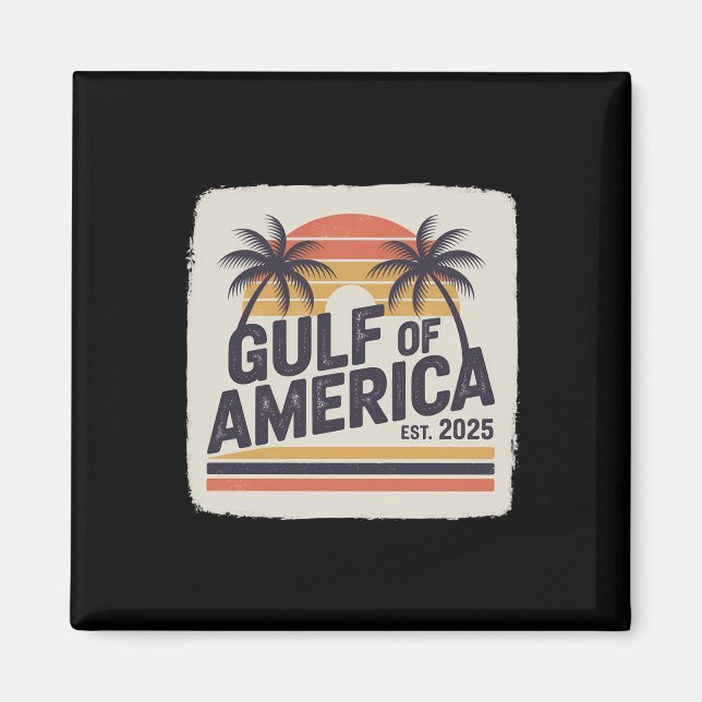 Retro Bukt of USA Amerika Est 2025 Flagga Mexiko Magnet (Framsidan)