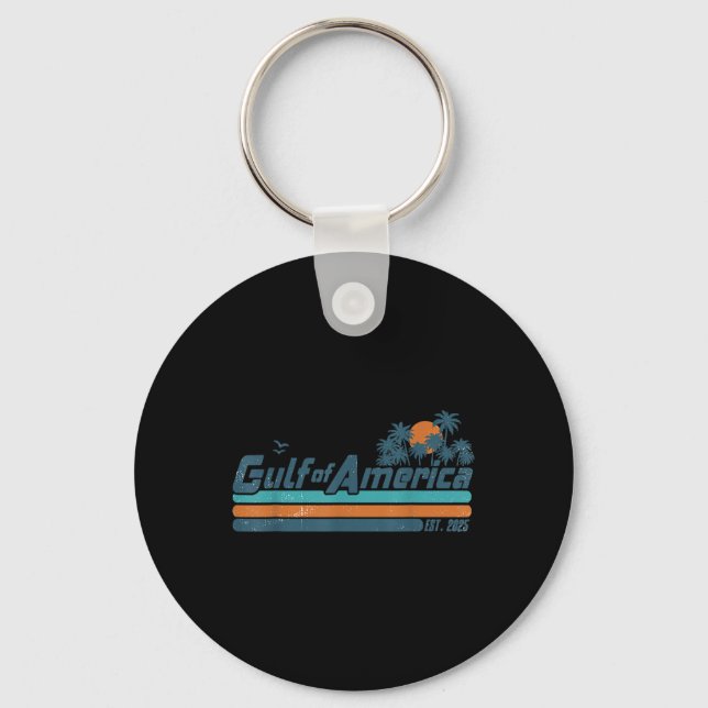 Retro Bukt of USA Est 2025 American Flagga G Nyckelring (Framsida)