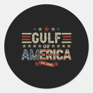 Retro Bukt of USA Est 2025 American Flagga G Runt Klistermärke