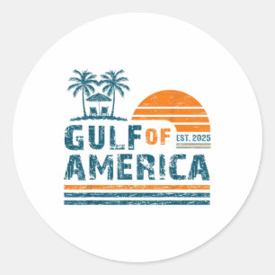 Retro Bukt of USA Est 2025 American Flagga G Runt Klistermärke