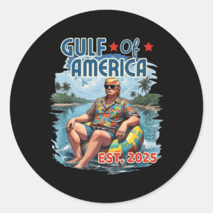 Retro Bukt of USA Est 2025 American Flagga G Runt Klistermärke
