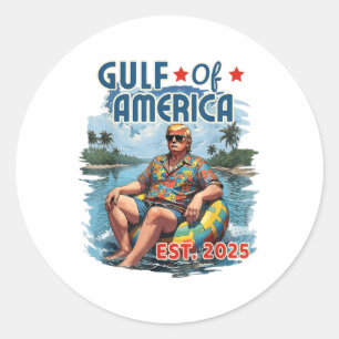 Retro Bukt of USA Est 2025 American Flagga G Runt Klistermärke