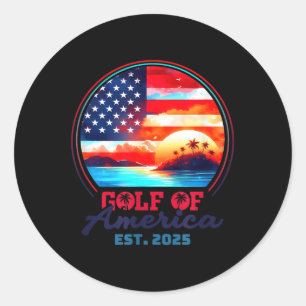 Retro Bukt of USA Est 2025 American Flagga G Runt Klistermärke