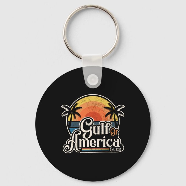 Retro Bukt of USA Est 2025 American Flagga L Nyckelring (Framsida)