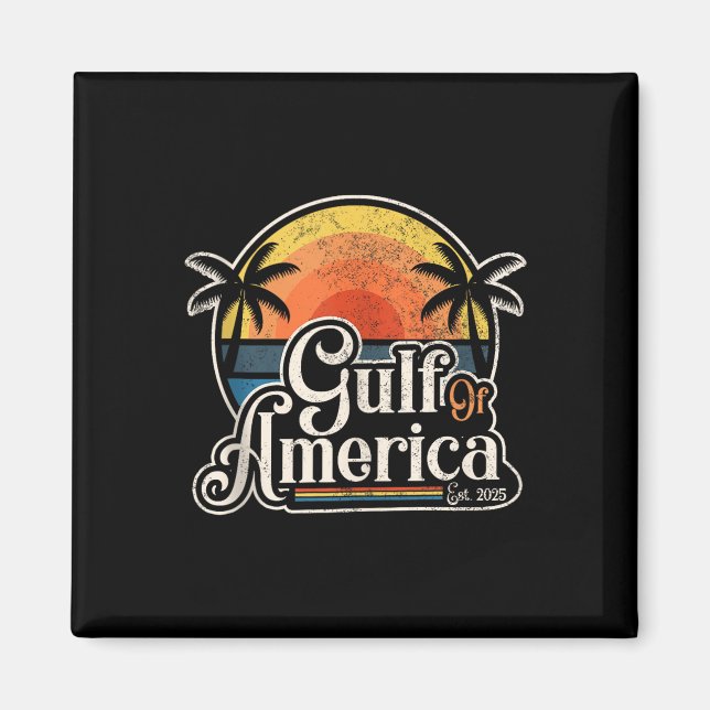 Retro Bukt of USA Est 2025 American Flagga T Magnet (Framsidan)