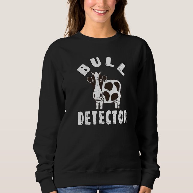 Retro Bull Detector  Fun B S Bull Cow Joke T Shirt (Framsida)