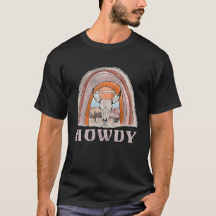 Retro Bull Döskallars Mountains Vintage Howdy Cute T Shirt