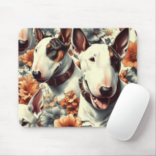 Retro Bull Terrier Sömlös målning Musmatta