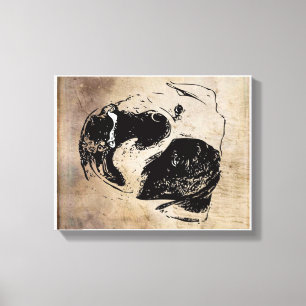 Retro Bulldog Ansikte Gift Speciell nutid Canvastryck
