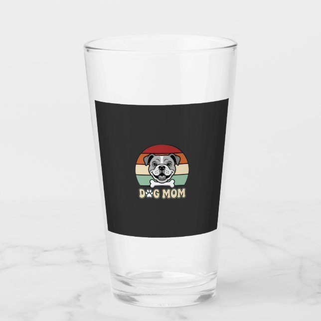 Retro Bulldog Hundmamma Vektor Glaskopp (Framsida)