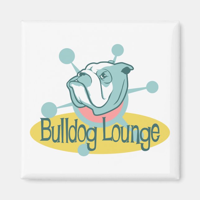 Retro Bulldog Lounge Magnet (Framsidan)