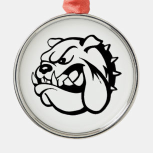 Retro bulldogg julgransprydnad metall