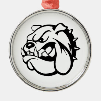 Retro bulldogg julgransprydnad metall