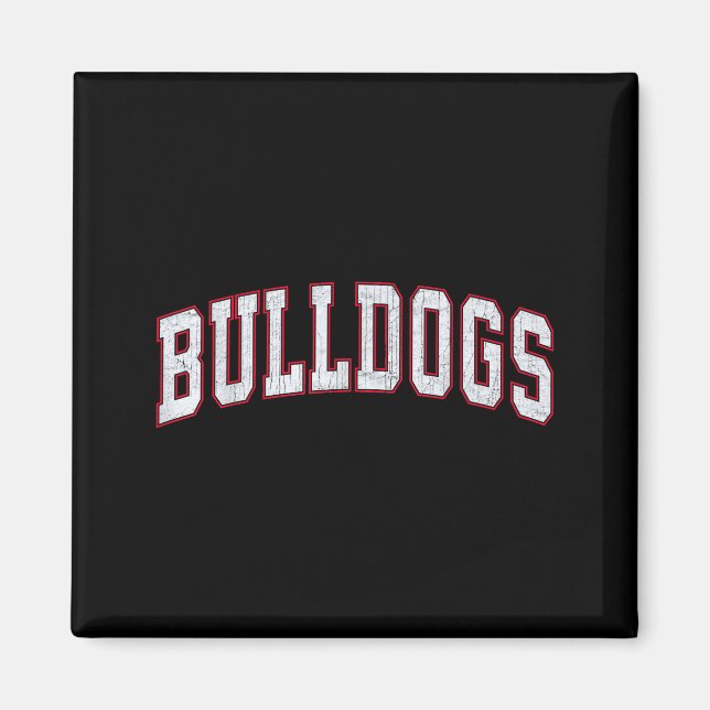 Retro Bulldogs For Men Women Boys Girls Kids  Magnet (Framsidan)