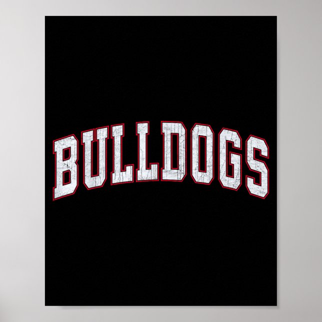 Retro Bulldogs For Men Women Boys Girls Kids  Poster (Framsidan)
