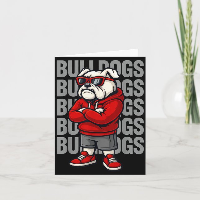 Retro Bulldogs Gift For Men Women Boys Girls Kids  Kort (Framsida)