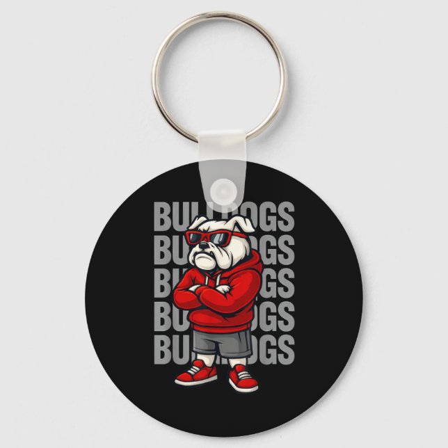 Retro Bulldogs Gift For Men Women Boys Girls Kids  Nyckelring (Framsida)