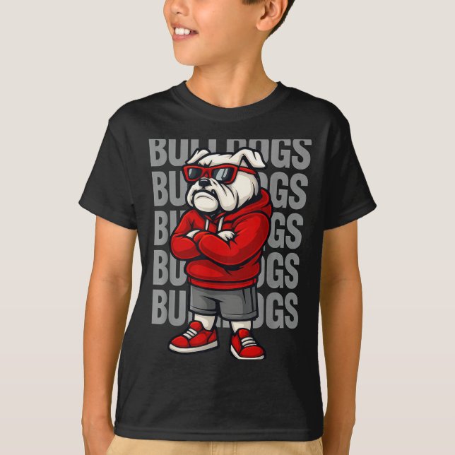 Retro Bulldogs Gift For Men Women Boys Girls Kids  T Shirt (Framsida)