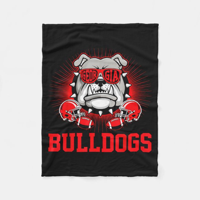 Retro Bulldogs Tees Cute Bulldogs Men Women Boy Ki Fleecefilt (Framsidan)