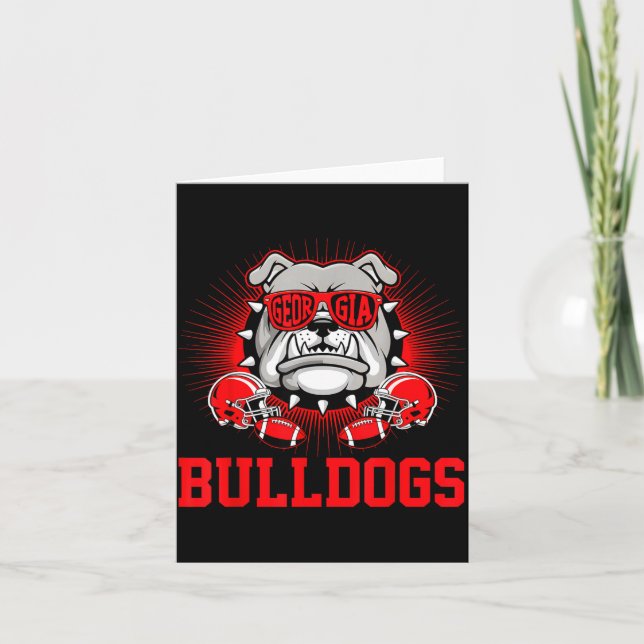 Retro Bulldogs Tees Cute Bulldogs Men Women Boy Ki Kort (Framsida)
