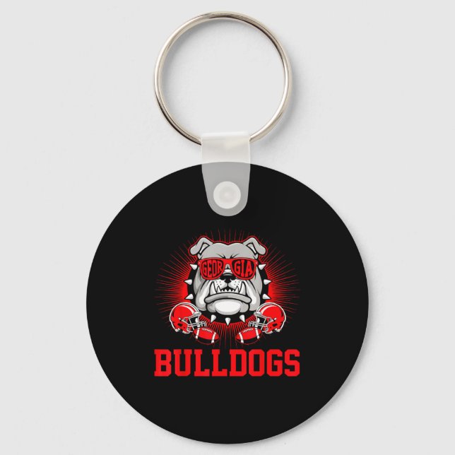Retro Bulldogs Tees Cute Bulldogs Men Women Boy Ki Nyckelring (Framsida)
