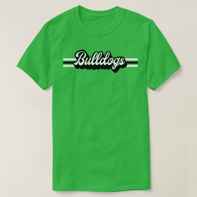 Retro Bullhund Mascot Unisex School Spirit Bulldog T Shirt (Design framsida)
