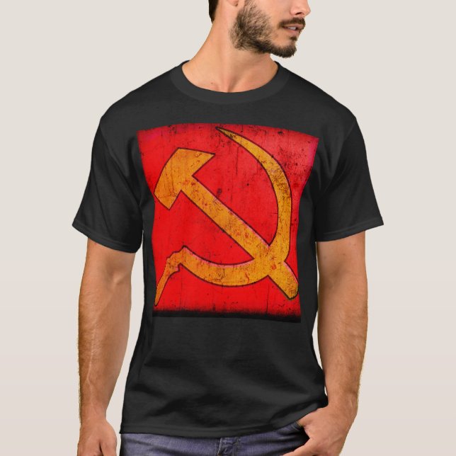 Retro bulta och skäran tee shirt (Framsida)
