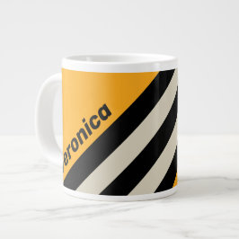 Retro Bumblebee Buzz Ränder med namn Jumbo Mugg