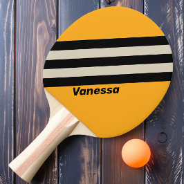 Retro Bumblebee Buzz Ränder med namn Pingisracket