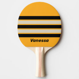 Retro Bumblebee Surrar över Randig med Namn Pingisracket