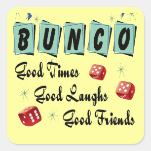 Retro Bunco Fyrkantigt Klistermärke