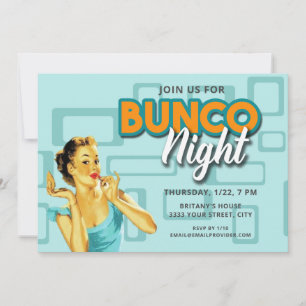 Retro Bunco Night Inbjudningar