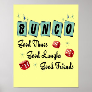 Retro Bunco Sign - Bra Time, Laughs and Friends Poster