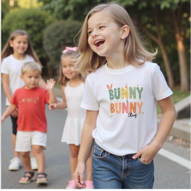Retro Bunny: Bunny Bunny Bliss T Shirt (Skapare uppladdad)