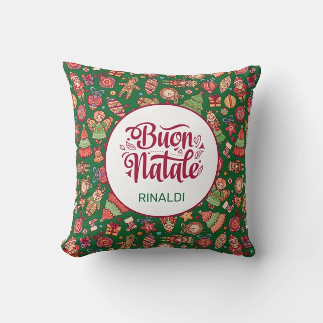 Retro Buon Natale Personlig Kudde (Framsida)