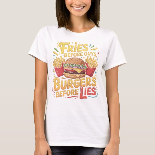 Retro Burger Älskare Citat T-Shirt Design för Mati (Framsida)