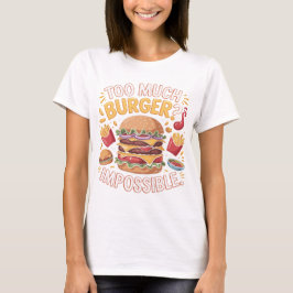 Retro Burger Älskare Typografi Design för Matlover T Shirt