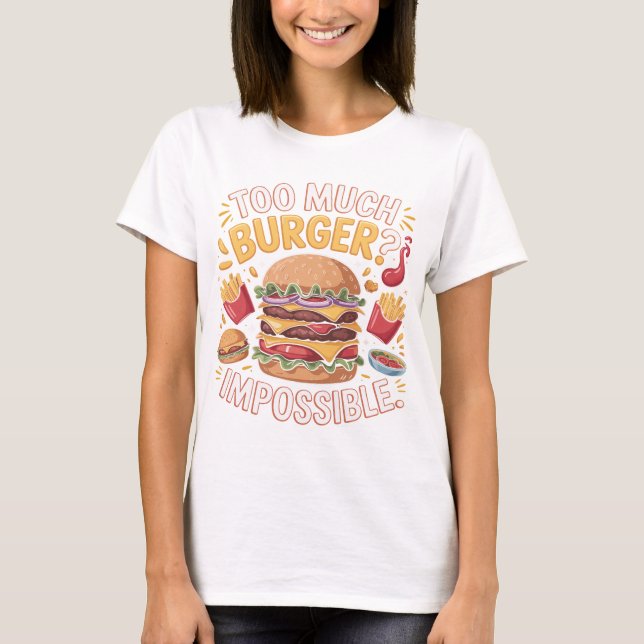 Retro Burger Älskare Typografi Design för Matlover T Shirt (Framsida)