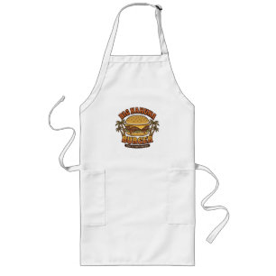Retro Burger Art Design Vintage Tropisk Mat Långt Förkläde